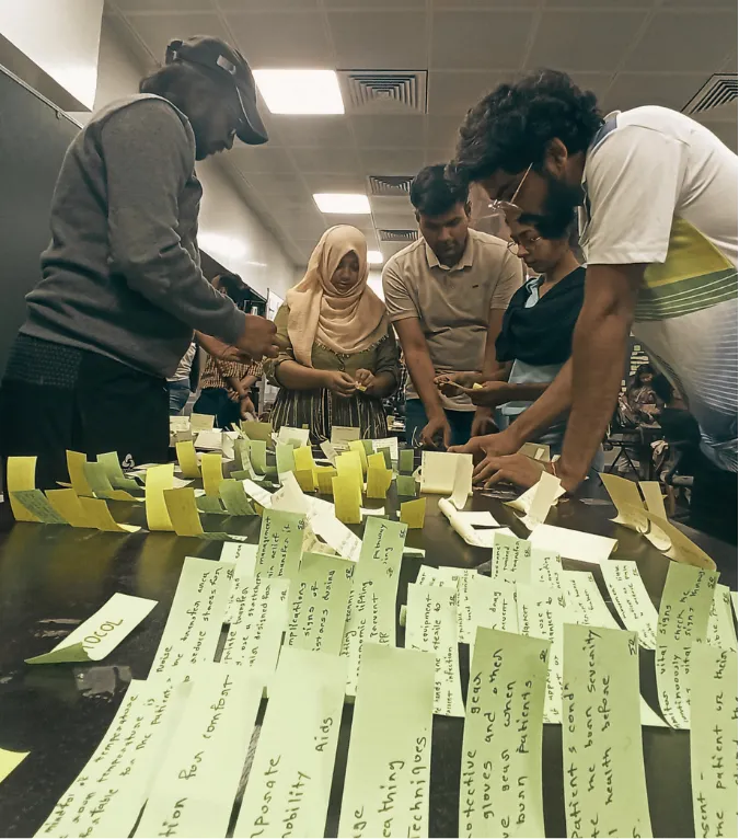 Close shot of affinity mapping board